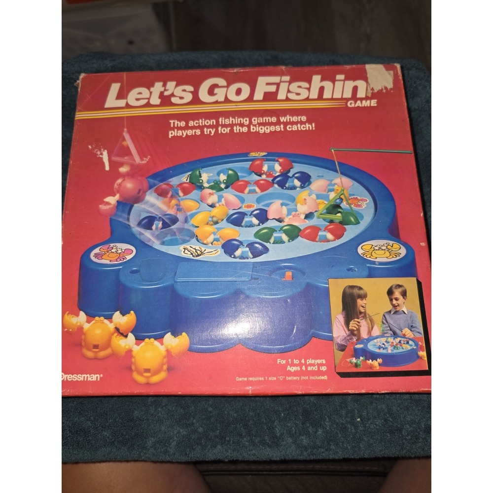 Vintage Pressman Let's Go Fishin' Electronic Fishing Game  Complete